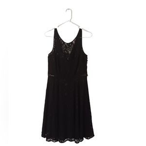 Calvin Klein Formal Lace Dress With Sequins‎ Zip Up Back Closure Black Size 10